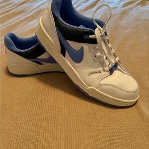 Men's White and Blue Sneakers